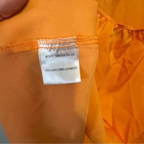 Women's Fortunate One Orange Cutout Satin Mini Dress - Picture 7 of 7